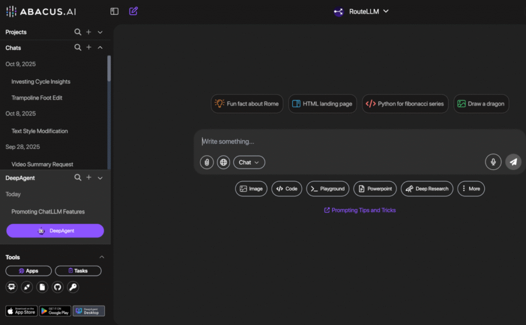 chat llm chat screen