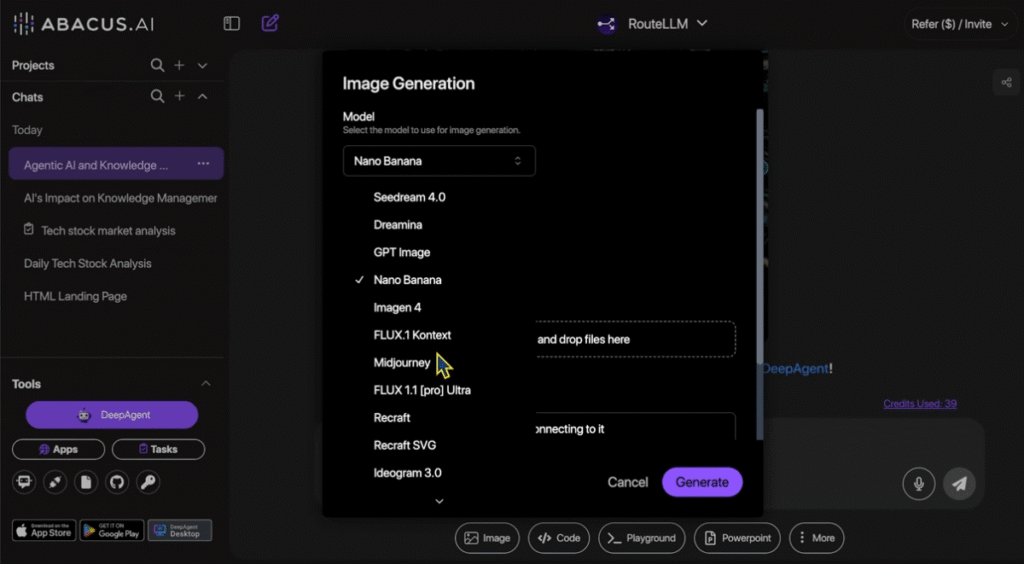 chat llm image generation