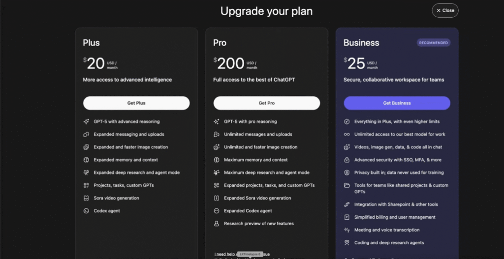 chat llm pricing
